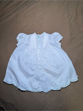 Pastel Pink Embroidered Baby Dress with Puff Sleeves